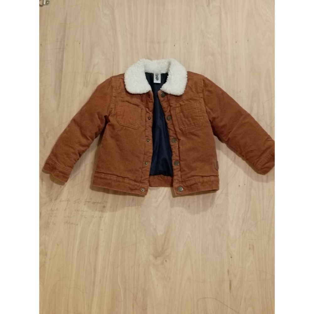Little Me Jacket 2T Toddler Tan "Forest‎ Explorer" Sherpa Collared Coat Corduroy